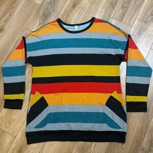 Ysyokow ultra-soft casual lounge top vibrant colors  curved pockets Women XL